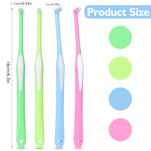 Ouligay 4-Pack Single Tuft Toothbrush Set for Braces & Detail Cleaning
