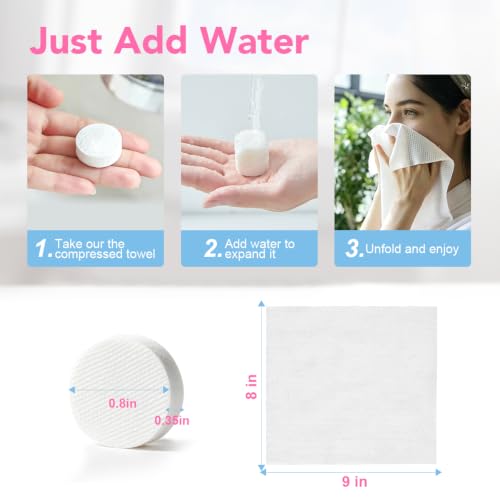 GLIMGLINT 100 Pcs Mini Disposable Compressed Towels for Travel