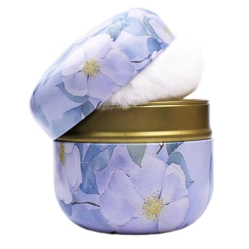 Topwon Purple Jasmine Powder Case with Puff - Body & Baby Powder Container