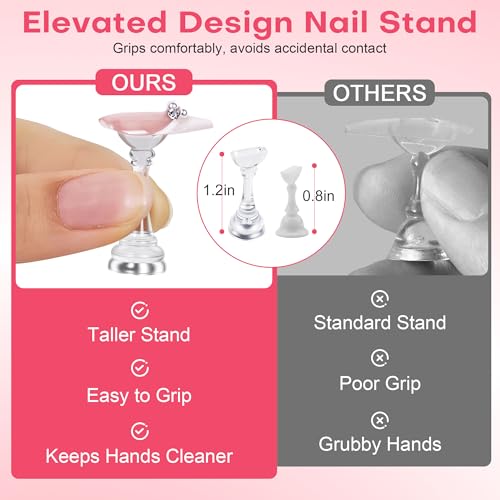Magnetic Nail Stand Set for Press On Nails - Heart Shaped Holder
