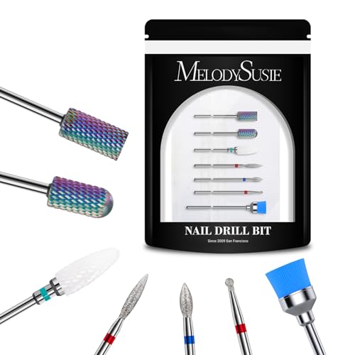 MelodySusie 7-Piece Tungsten Carbide Nail Drill Bit Set