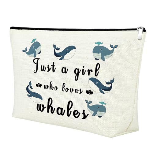 Mxrymvu Whale Makeup Bag - Ocean Animal Lover Gift for Women & Girls