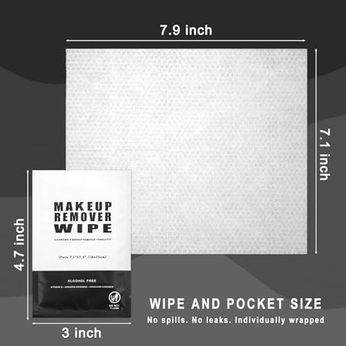 Gisdo Black Makeup Remover Wipes - 100 Individually Wrapped Cloths