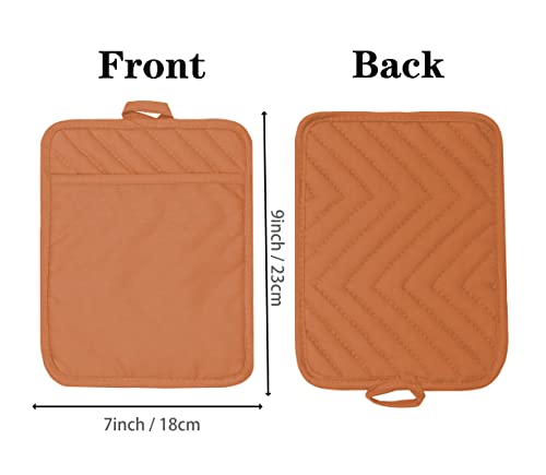 VEIKERY Heat-Resistant Cotton & Silicone Potholder - 7x9 Inch, Non-Slip, Orange
