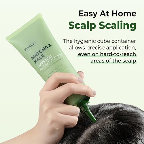 KUNDAL Matcha & Kale Clarifying Sea Salt Scalp Scrub for Hair Detox & Oil Control