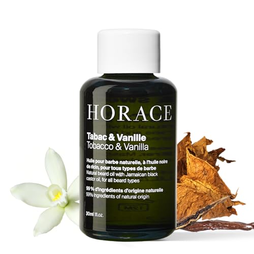 HORACE Tobacco & Vanilla Beard Oil for Men - 99% Natural Argan Formula