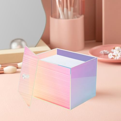 Acrylic Disposable Face Towel Holder - Rainbow Countertop Storage Box