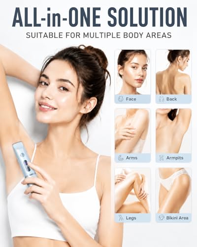 AiooTisu Bikini Trimmer for Women - 2-in-1 Waterproof Electric Razor, Blue