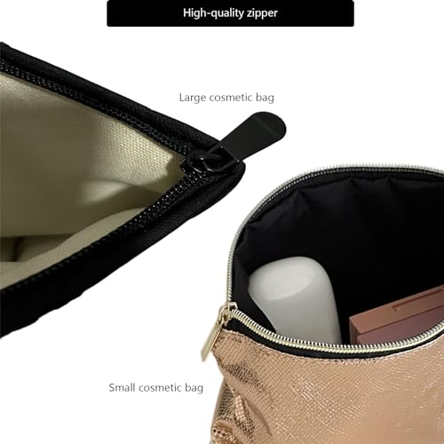 Large Capacity Silver Glitter Makeup Bag Set A1-Shiny Silver