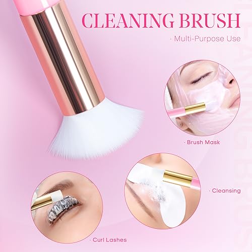 Setgnur Eyelash Extension Shampoo Kit - 60ml Cleanser with Brushes