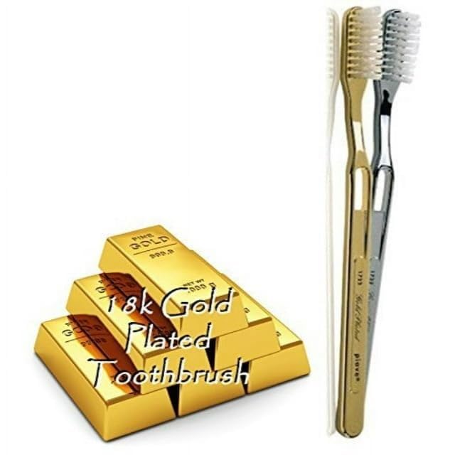 Luxury 18K Gold Plated Toothbrush with Tynex Bristles - 1 Count