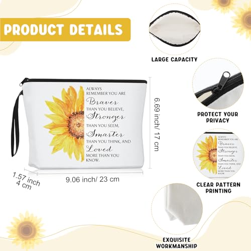 Sunflower Gift Set: Canvas Cosmetic Bag, Ceramic Coffee Mug & Keychain