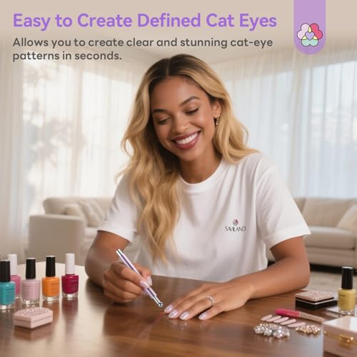 SAVILAND Double-Head Cat Eye Magnet Pen - 5X Strong Magnet, Purple