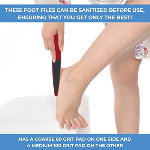 ForPro Red Panda Foot File - 60/100 Grit Double-Sided Pedicure File (Pack of 6)
