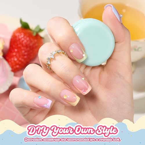 Beetles Short Square French Press-On Nails - 192 Pcs Pastel Macaron Tips