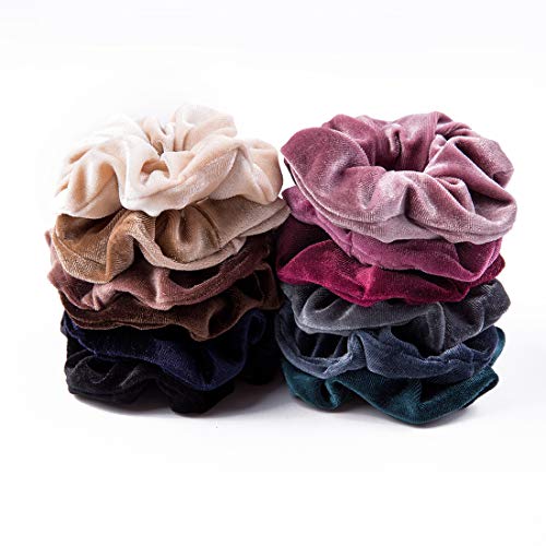 Multi-Color Velvet Hair Scrunchies Pack for Women & Girls - Soft & Gentle Hair Ties
