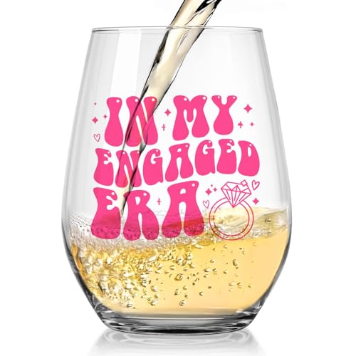 Engaged Era Stemless Wine Glass - 15oz Bridal Gift for Her