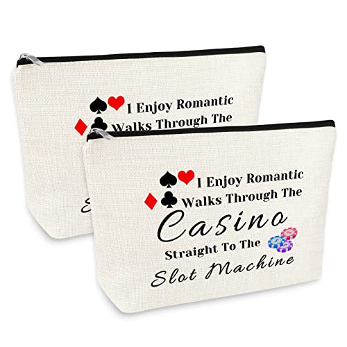 Mikela 2-Pack Casino & Slot Machine Makeup Bags Off White Gift for Gambler Women