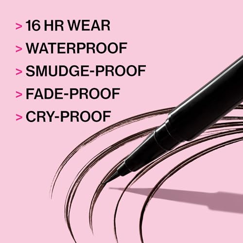 wet n wild Mega Last Breakup Proof Liquid Eyeliner - Waterproof, Ultra-Fine Brush, 16-Hour Wear - Pack of 2