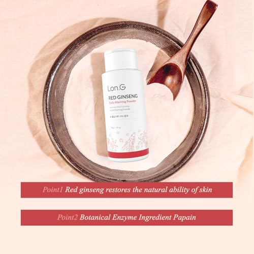 LON.G Red Ginseng Enzyme Powder Face Wash - Gentle Exfoliating Cleanser 50g