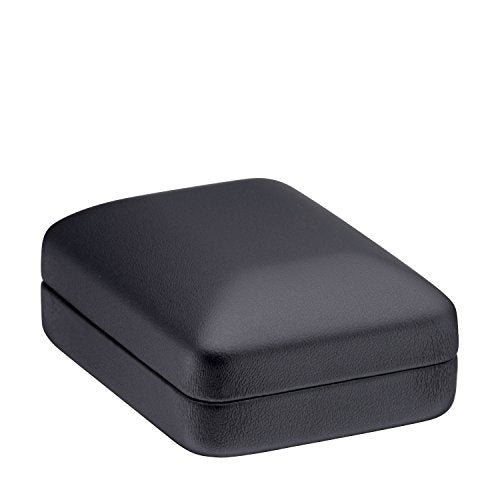 Elegant Black PU Leather Pendant Necklace Box with Satin Lining