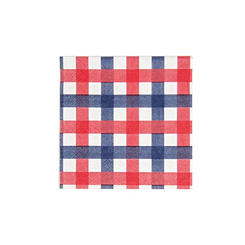Red White and Blue Disposable Cocktail Napkins - 50 Pack