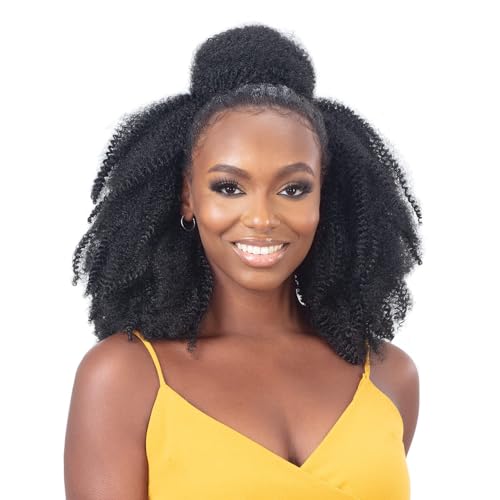 Pre-Fluffed Crochet Braids 16 Inch Poppin Twist for Natural Hair, 1B
