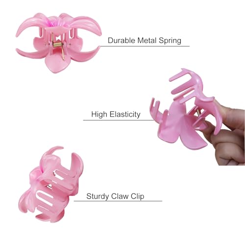 6 Pcs Hawaiian Plumeria Hair Claw Clips - Summer Accessories