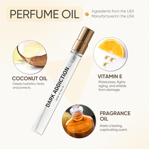PUREU Ambery Vanilla Perfume Body Oil for Women & Men, 12mL Travel Size
