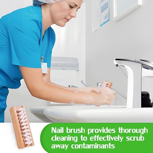 SAMEBUTECO Dual-Sided Wooden Nail Brush Set - 2 Pack