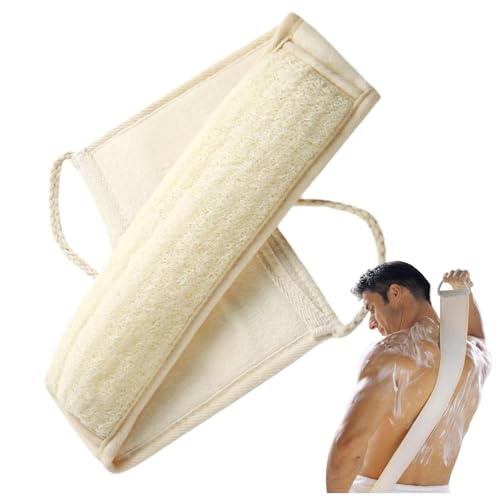 Natural Loofah Sponge for Exfoliating Body & Back Scrubber with Handle