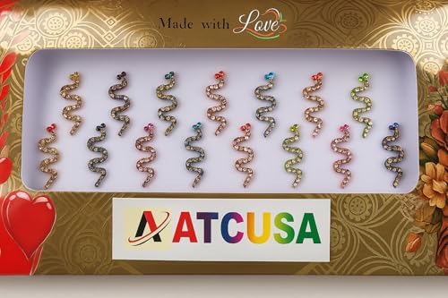 Multicolored Indian Bindi Set for Women - Bridal, Party, Traditional Face Jewels