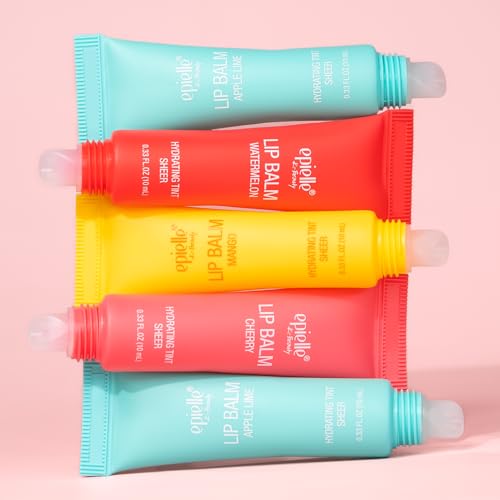 Epielle Lip Balm Duo Apple Lime & Cherry - Hydrating Sheer Tints with Shea & Fruit Extracts, K-Beauty