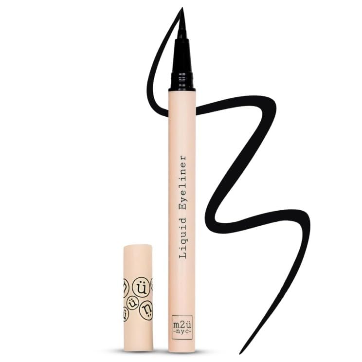 M2U NYC Waterproof Liquid Eyeliner Pen Black - No Smudge, Up to 24H Wear