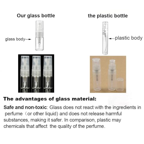 10 Pack Mini 2ml Clear Glass Perfume Atomizer Spray Bottles
