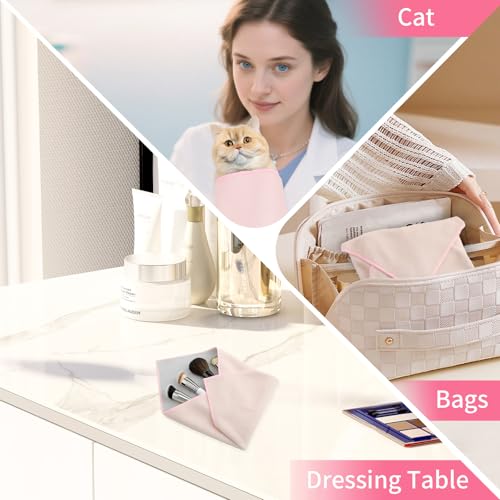 DUcare 10.5 Inch Pink Self-Adhesive Makeup & Travel Organizer Cloth