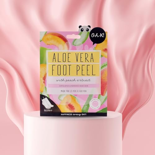 Oh K! Aloe Vera Foot Peel Mask for Dry, Cracked Heels - 1 Pair