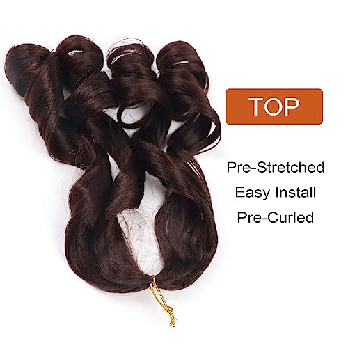 Lianzi 14 Inch French Curly Braiding Hair, 8 Packs Pre-Stretched Extensions