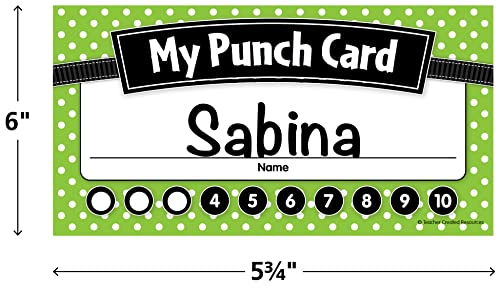 Polka Dot Punch Cards for Classroom Motivation - 60 Pack