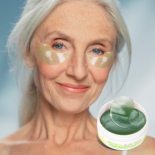 VELAMO ADVANCED Green Under Eye Patches - Aloe Vera & Retinol for Dark Circles, Puffiness & Wrinkles - 60 Pcs