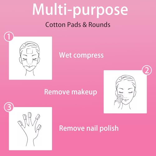 BEAGERUO Individually Wrapped Cotton Pads for Face - 200 Pieces, 2.36 Inch, Makeup Remover & Skincare Pads