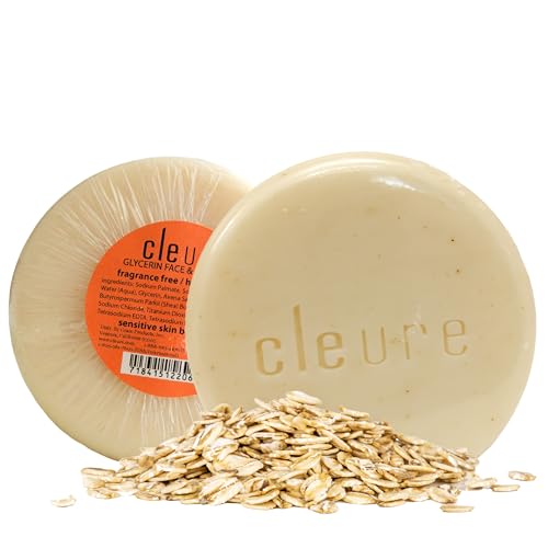 Cleure Face & Body Bar for Sensitive Skin, Fragrance-Free, 3 oz (Pack of 2)