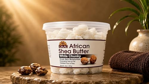OkayPure Naturals Raw White Shea Butter Chunk 10oz - Moisturizer for Skin & Hair