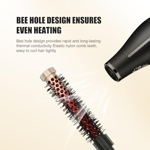 3-Piece Small Barrel Round Brush Set for Short Hair, Bangs, and Root Volume