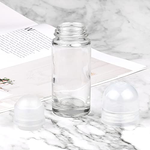 Wresty 4-Pack 50ml Glass Roll-On Deodorant Bottles for Essential Oils & Perfume