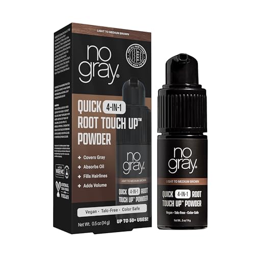 No Gray 4-in-1 Root Touch-Up Dry Shampoo Powder - Light to Medium Brown