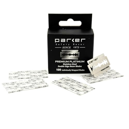 Parker Premium Platinum Double Edge Razor Blades – 100 Count Salon Pack