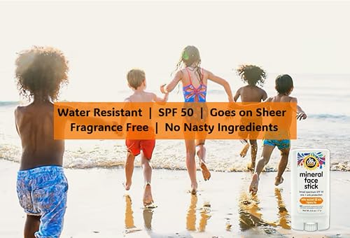 SoCozy Kids SPF 50 Mineral Sunscreen Stick 6oz Pack of 2 Water-Resistant UV Face & Body Sun Block