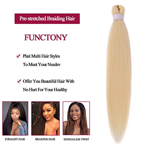 26 Inch Pre-Stretched Braiding Hair - 8 Packs Synthetic Yaki Blonde #613