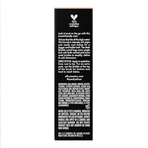 e.l.f. Lash It Loud Mini Mascara - Volumizing & Pigmented Black Formula